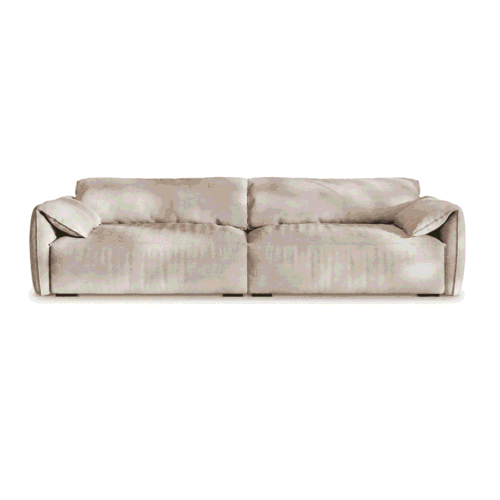 Elephant-Ear Four-Seater Fabric Sofa 0122