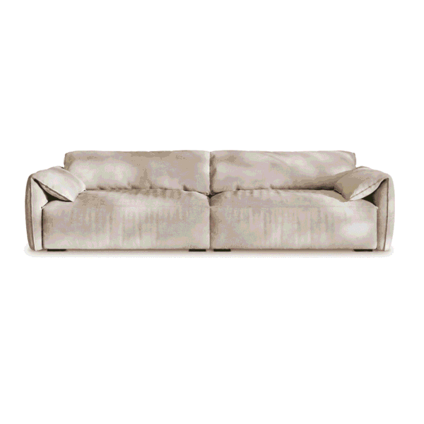 Elephant-Ear Four-Seater Fabric Sofa 0122