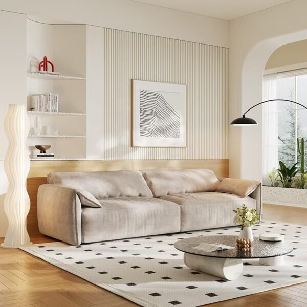 Elephant-Ear Four-Seater Fabric Sofa 0122