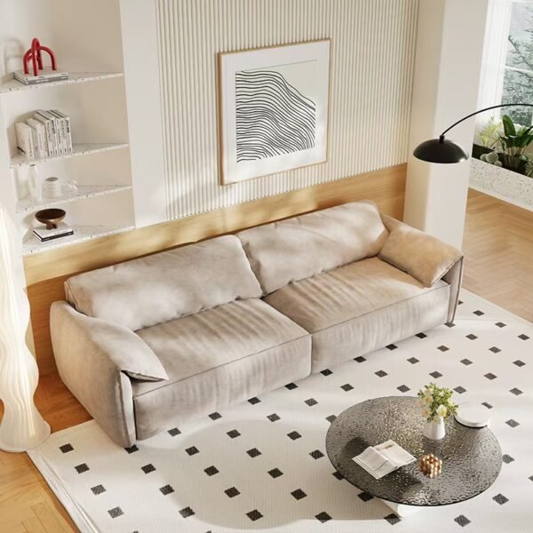 Elephant-Ear Four-Seater Fabric Sofa 0122