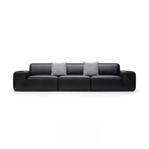 Black Bull Leather Sofa 0158‑S