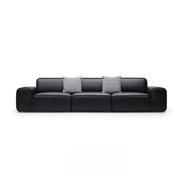 Black Bull Leather Sofa 0158‑S