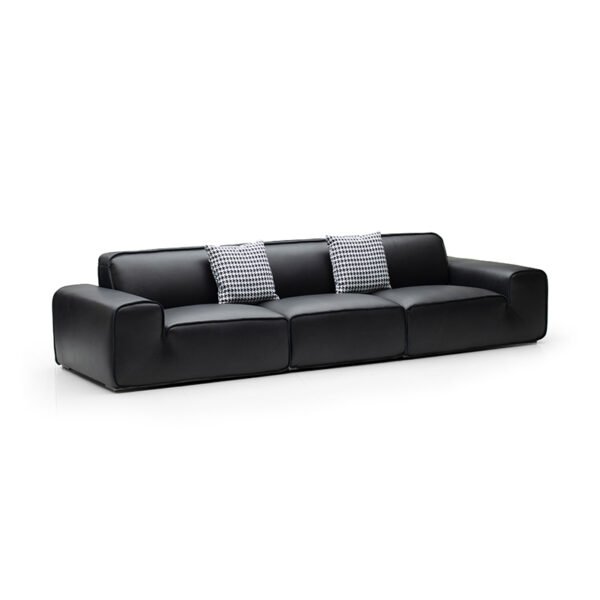 Black Bull Leather Sofa 0158‑S