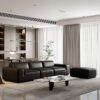 Black Bull Leather Sofa 0158‑S
