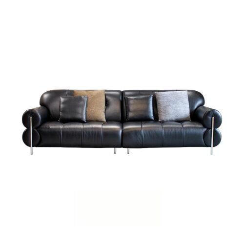 Black Sugar Four-Seater Full-Leather Sofa 0298