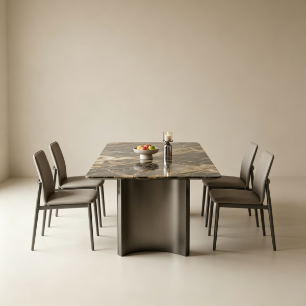 Platinum Diamond Luxury Stone Dining Table