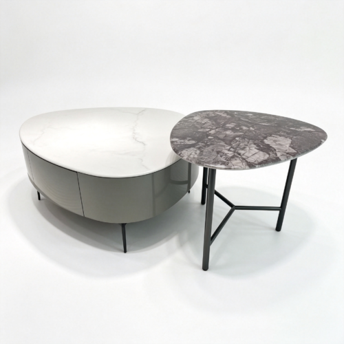 036-01 Microcrystalline Stone Coffee Table & Side Table Set