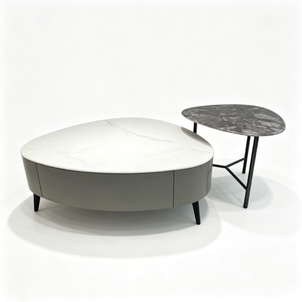 Microcrystalline Stone Coffee Table & Side Table Set