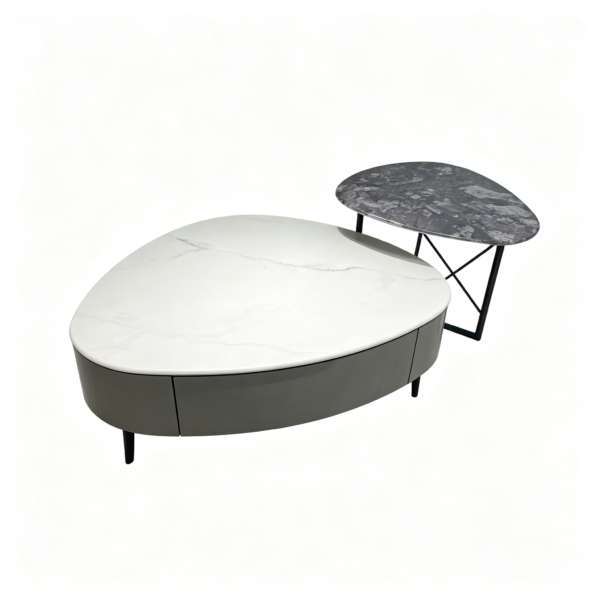 Microcrystalline Stone Coffee Table & Side Table Set