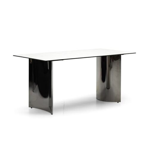 White Rust Sintered Stone Dining Table