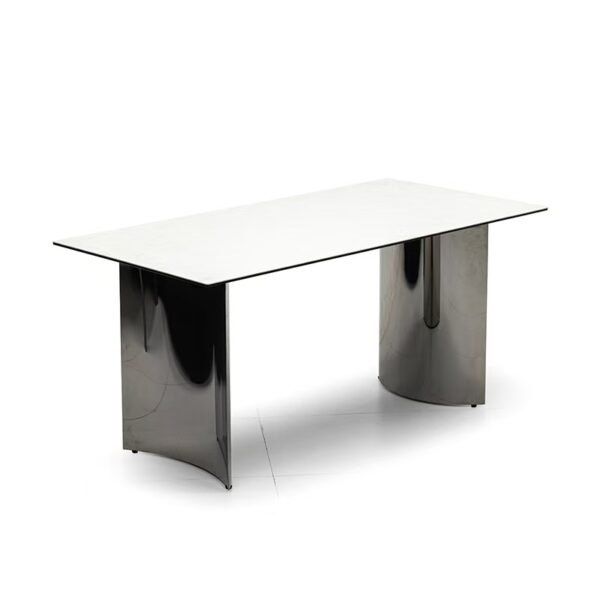 White Rust Sintered Stone Dining Table