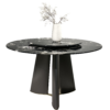 Black Rose Natural Marble Round Dining Table