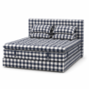 Blue & White Check Upholstered Bed HST-LG188-A