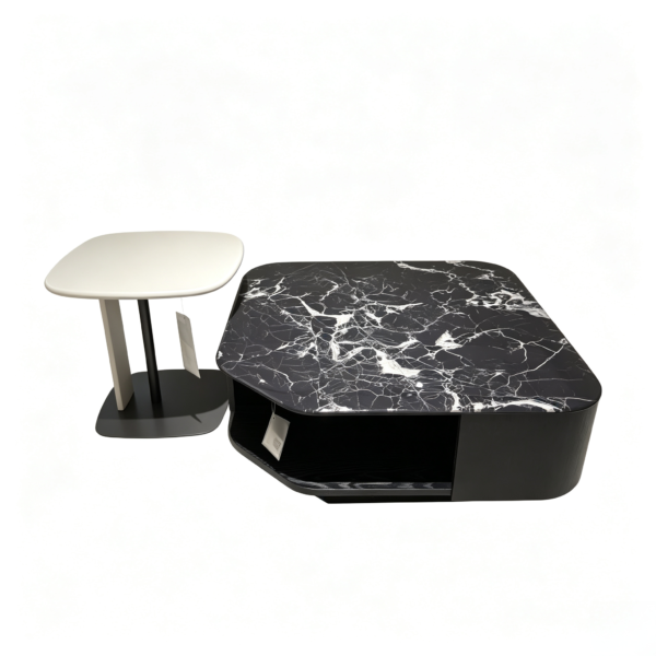 Black Rose Microcrystalline Stone Coffee Table Set