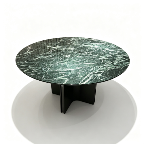 Prada Green Natural Marble Round Dining Table