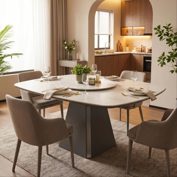 Castel White 5-in-1 Functional Dining Table