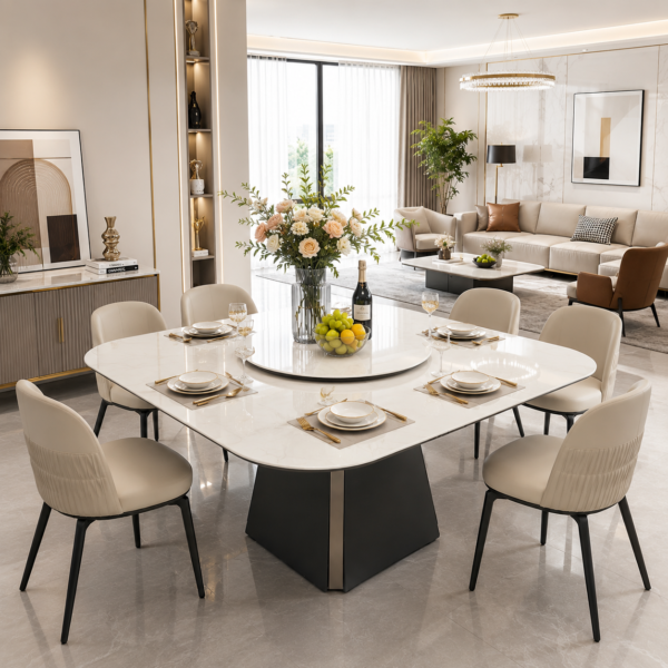 Castel White 5-in-1 Functional Dining Table