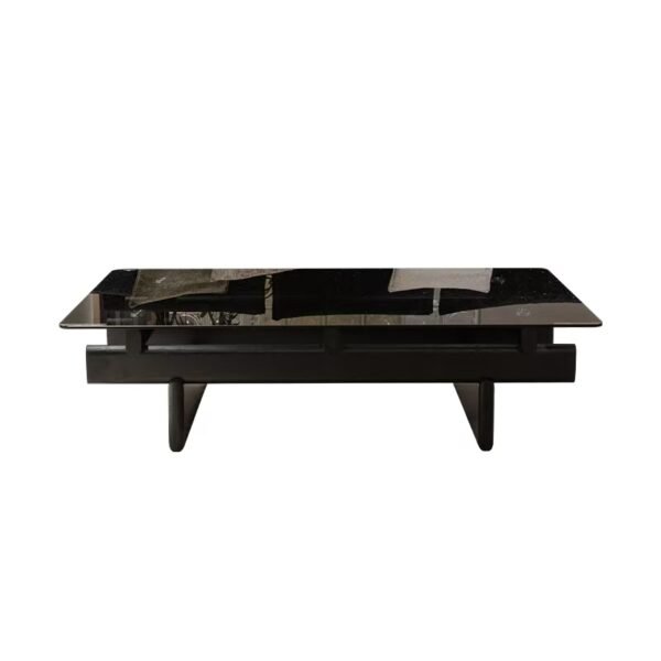 Ash Wood & Tempered Grey Glass Coffee Table