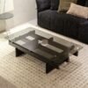 Ash Wood & Tempered Grey Glass Coffee Table