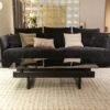 Ash Wood & Tempered Grey Glass Coffee Table