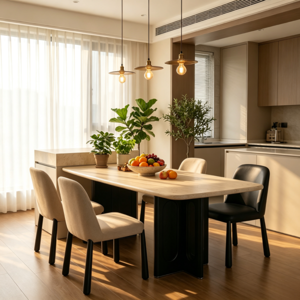 Yutu Natural Travertine Rectangular Dining Table
