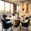 Panda Marble-Look Dining Table