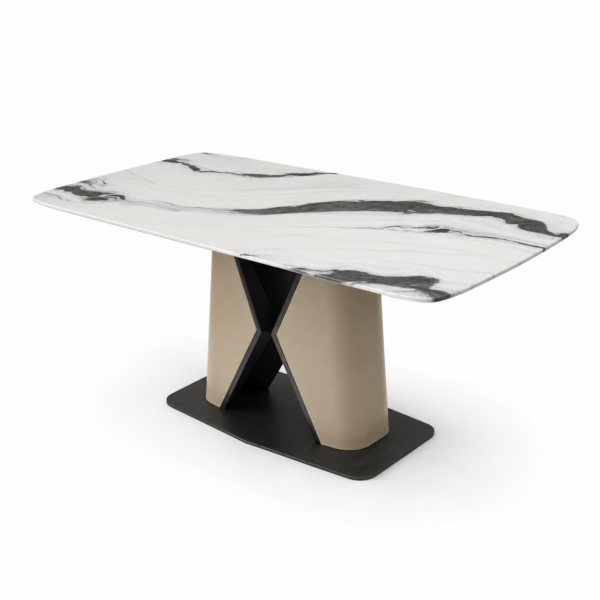 Panda Marble-Look Dining Table
