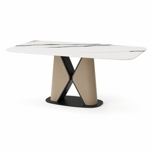 Panda Marble-Look Dining Table