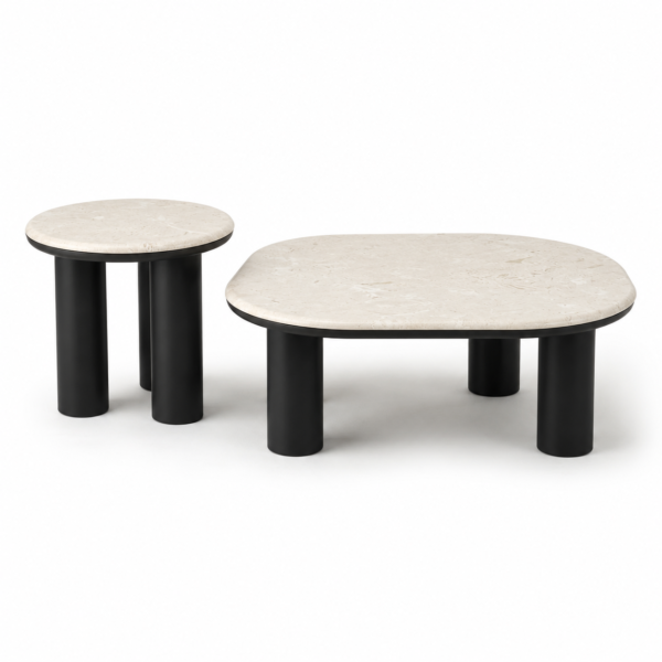 Yutu Natural Travertine Coffee Table Set