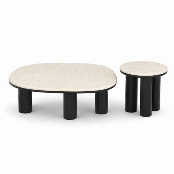 Yutu Natural Travertine Coffee Table Set