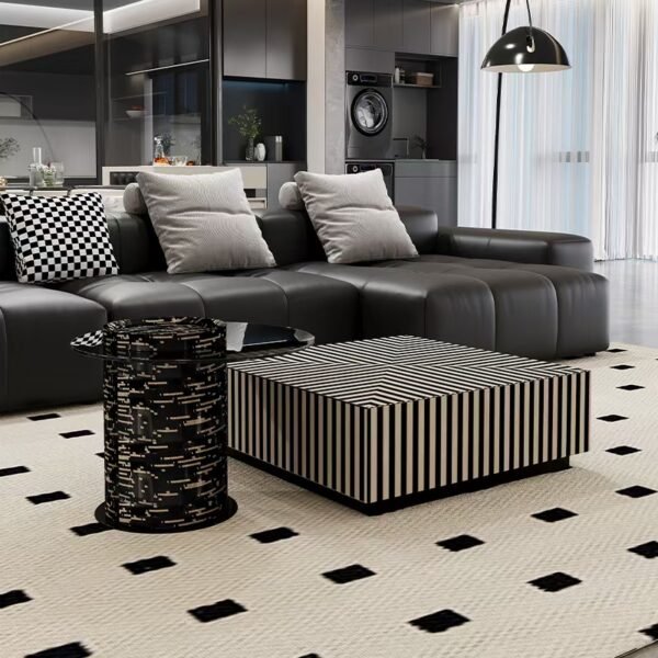 Zebra Stripe Coffee Table Set
