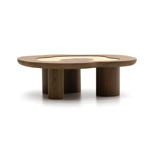 Decorative Inlay Walnut Coffee Table