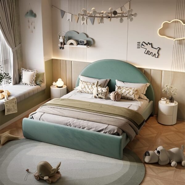 Half-Moon Upholstered Kids Bed C9090