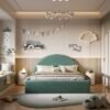 Half-Moon Upholstered Kids Bed C9090