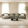 English: Cloud Ear Curved Modular Fabric SofaLS-B6F0358-A