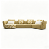 English: Cloud Ear Curved Modular Fabric SofaLS-B6F0358-A