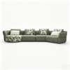 English: Cloud Ear Curved Modular Fabric SofaLS-B6F0358-A