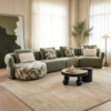 English: Cloud Ear Curved Modular Fabric SofaLS-B6F0358-A