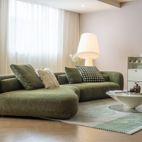 Bezier Curved Modular Fabric Sofa LS-B6F0371-Y
