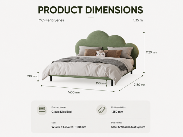 Cloud Kids Upholstered Bed C9133