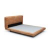 Block-Panel Flush-Edge Sanded Leather Bed C9174
