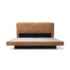 Block-Panel Flush-Edge Sanded Leather Bed C9174