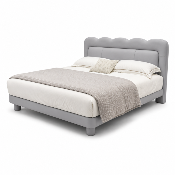 Wave Cloud Leather Upholstered Bed T-ERT-P6776-A