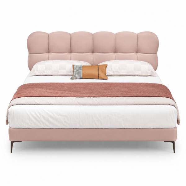 Pink Cloud Leather Upholstered Bed T-ERT-P6777-A