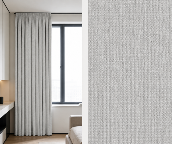 LS-23 LIGHT GREY WHISPER DOUBLE-SIDED FINE-TEXTURE LINEN-LOOK CURTAIN
