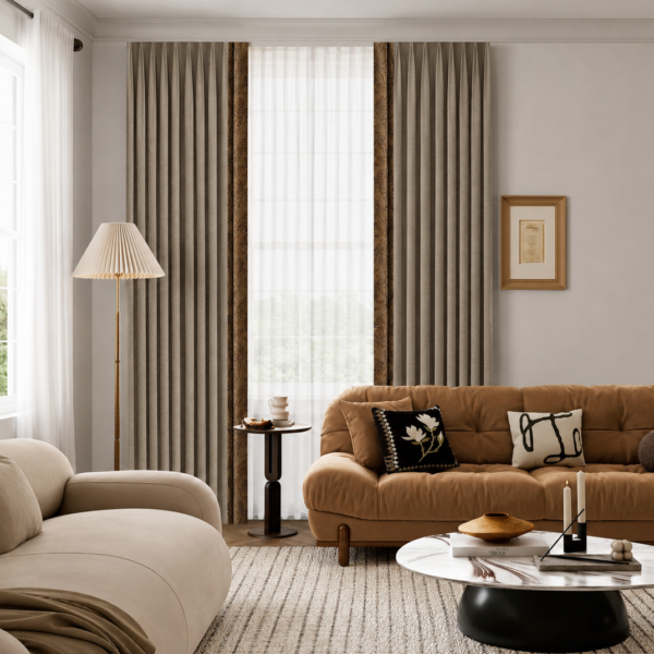 BLAIR STAR BROWN WAFFLE CHENILLE CURTAIN