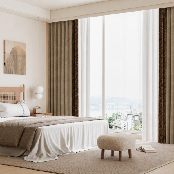 BLAIR STAR BROWN WAFFLE CHENILLE CURTAIN