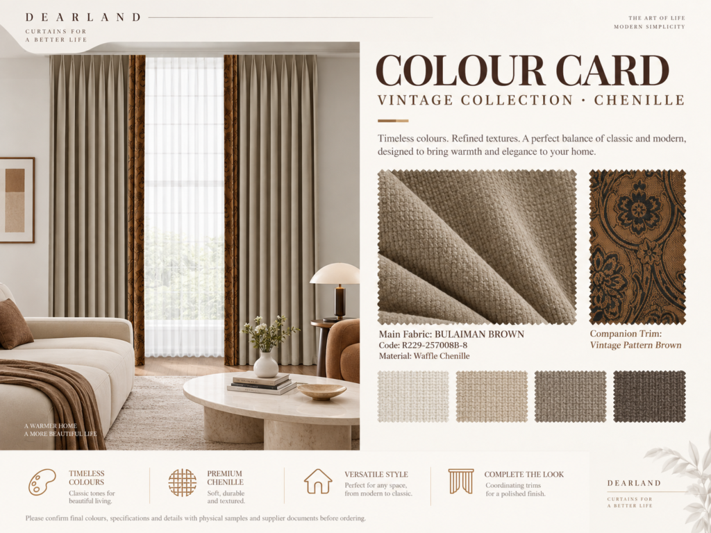 BLAIR STAR BROWN WAFFLE CHENILLE CURTAIN6