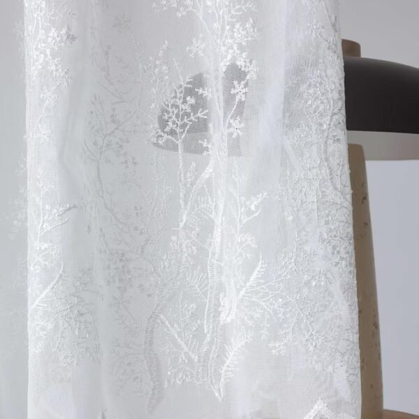 Embroidered Pattern Sheer Curtain