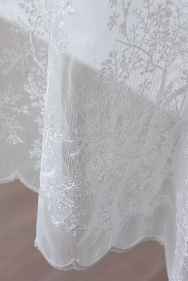 Embroidered Pattern Sheer Curtain